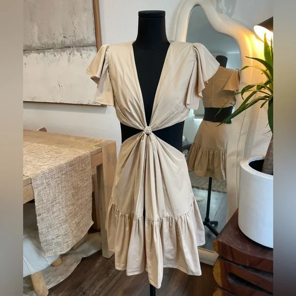 gold ruffle dress mini Marbella Sequin Embellished Scoop Neck Ruffle Hem Mini Dress Gold